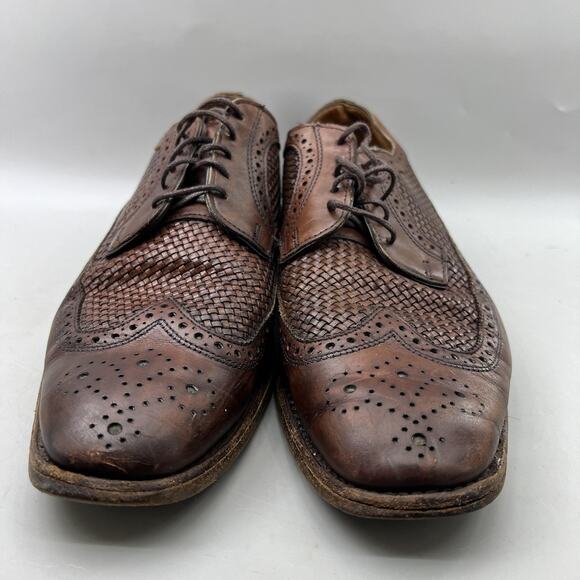 Allen Edmonds Leiden Woven Wingtip Oxford Men Size 8.5 3E Brown Brogue Low Shoes main image 9